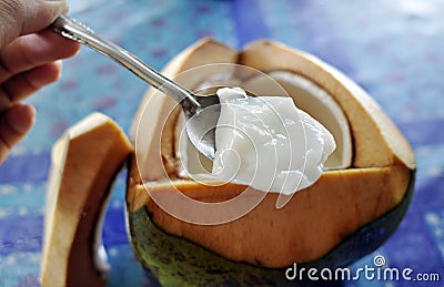 Coconut pudding Stock Photo