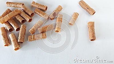 Coconut rolls spread by centrifugal force. Stock Photo