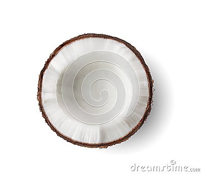 Coconut with chadow isolated on white background Stock Photo