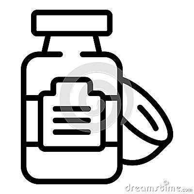 Coconut shampoo bottle icon outline vector. Milk cream Vector Illustration