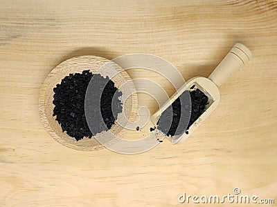 Coconut shell activated carbon for water filtration Stock Photo