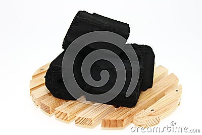Coconut shell charcoal Stock Photo