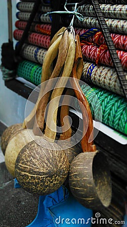 Coconut shell laddle Stock Photo