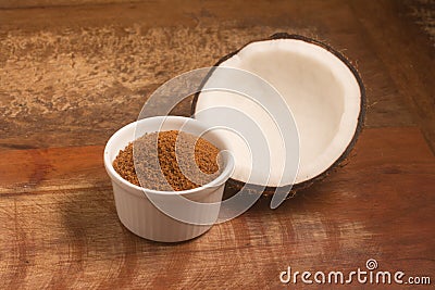 Coconut Sugar in a bowl Stock Photo