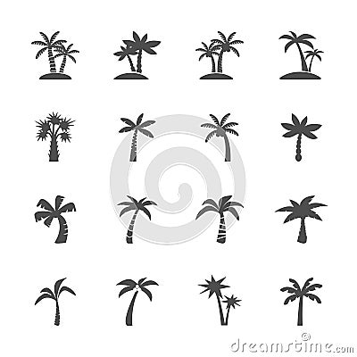 Coconut tree icon set, vector eps10 Vector Illustration