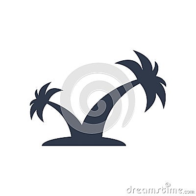 Coconut tree icon vector sign and symbol isolated on white background, Coconut tree logo concept Vector Illustration