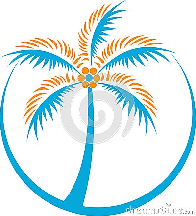 Coconut tree logo Vector Illustration