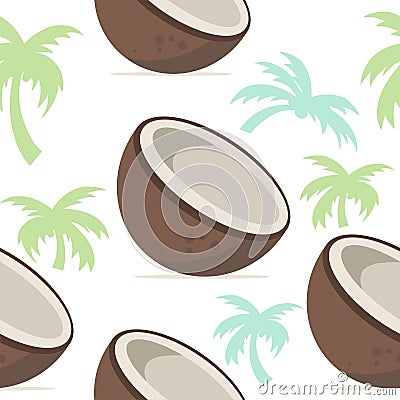 Coconut Tropical seamless pattern design Stock Photo