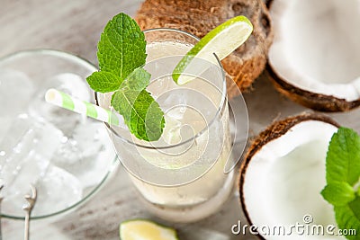 Coconut water drink Stock Photo