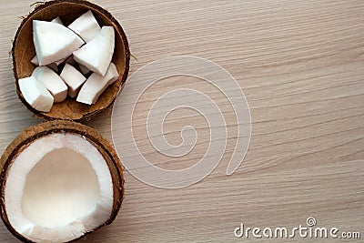 coconut wooden background Stock Photo