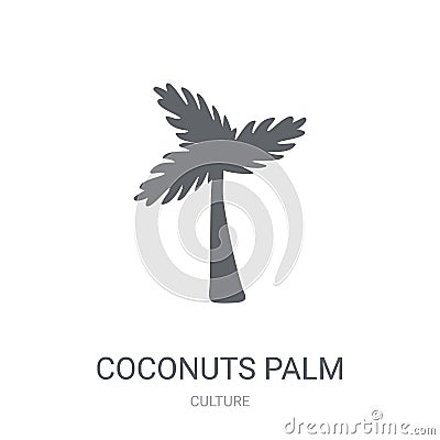 Coconuts palm tree of Brazil icon. Trendy Coconuts palm tree of Vector Illustration