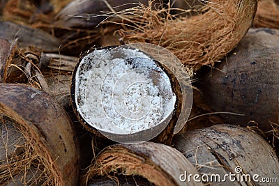 Coconuts sale in market thailand Stock Photo