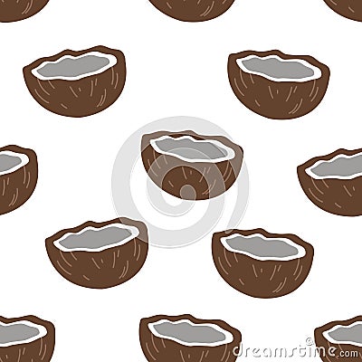 Coconuts seamless pattern. Tropical pattern. Vector Illustration