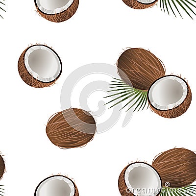 Coconuts seamless pattern vector Vector Illustration