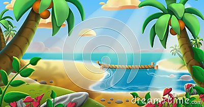 The Coconuts Tree Beach Stock Photo