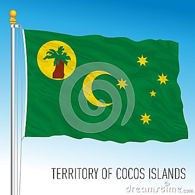 Cocos Islands territory flag, Australia, Oceanian country Vector Illustration
