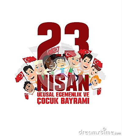 Cocuk baryrami 23 nisan Vector Illustration