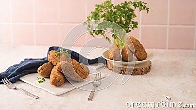 Cod dumplings or bolinhos de bacalhau Stock Photo