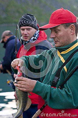 Cod fishing Stock Photo