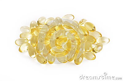 Cod liver fish oil capsule Stock Photo