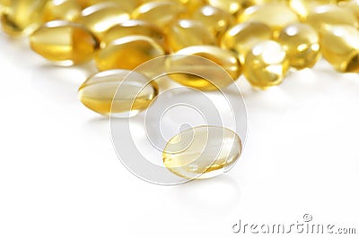 Cod liver fish oil capsule Stock Photo