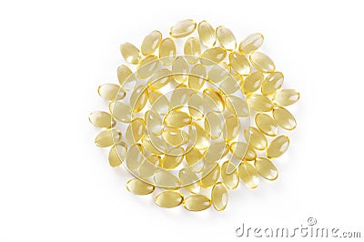 Cod liver fish oil capsule Stock Photo