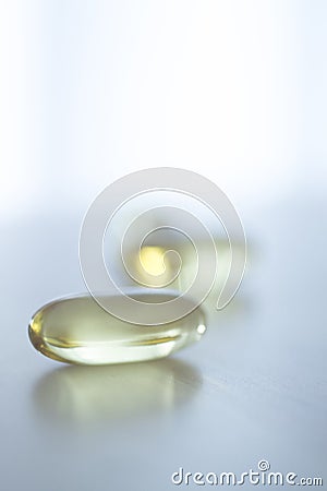 Cod liver fish oil omega 3 6 9 capsule Stock Photo