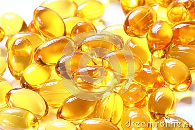 Cod liver oil capsules Stock Photo