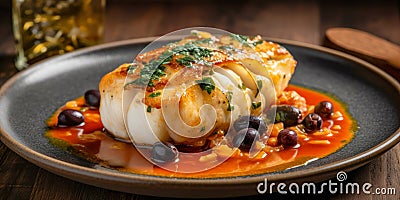 Cod Portuguese. Typical dish from Portugal. Stock Photo