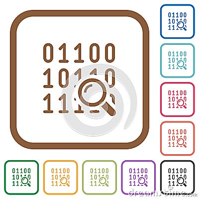 Code analysis simple icons Stock Photo