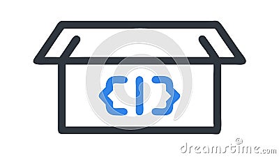 Code box icon with curly braces programming , vector design Generative AI Vector Illustration