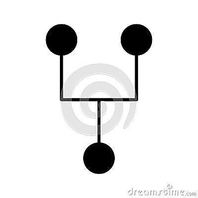 Code branch icon set. merge data request vector symbol. route code sign in filled and outlined style Vector Illustration
