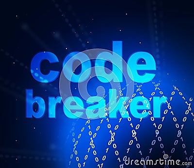 Code Breaker Digital Design Demonstrates Cryptography And Access Decoding - 3d Illustration Stock Photo