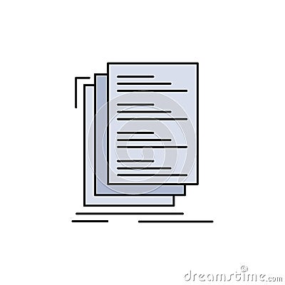 Code, coding, compile, files, list Flat Color Icon Vector Vector Illustration