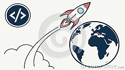Code earth program - Program a better globe with innovative code solutions now. Vector Design, Generative AI Vector Illustration