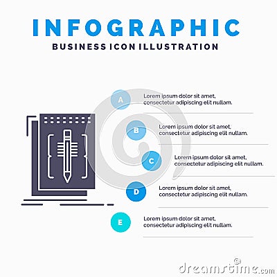 Code, edit, editor, language, program Infographics Template for Website and Presentation. GLyph Gray icon with Blue infographic Vector Illustration