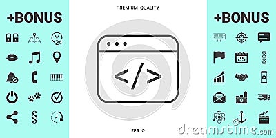 Code editor icon Vector Illustration