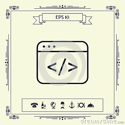 Code editor icon Vector Illustration