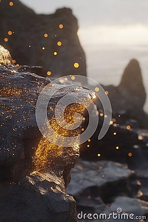 Code enchantment with particle system Stock Photo