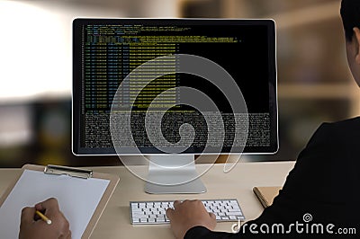 Code focus on programming code Coding Php Html Coding Cyberspac Stock Photo