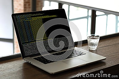 Code focus on programming code Coding Php Html Coding Cyberspac Stock Photo