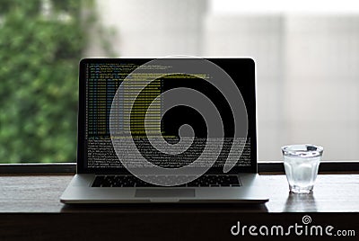 Code focus on programming code Coding Php Html Coding Cyberspac Stock Photo