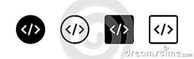 Code icon. Code html signs. Program coding icons. Coding sign. Stock vector Vector Illustration