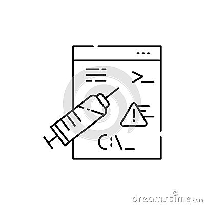 Code injection olor line icon. Pictogram for web page, mobile app, promo Vector Illustration