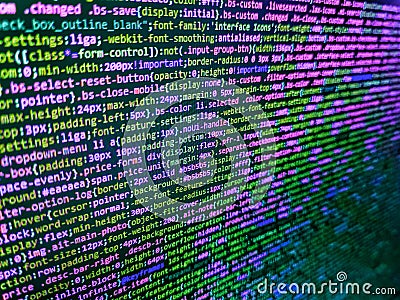 Code of javascript language on white background. Data encryption security code on a computer display. Abstract modern virtual Stock Photo