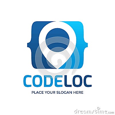 Code Location Logo Vector Vector Illustration