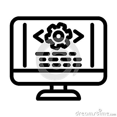 code optimization analyst line icon vector illustration Vector Illustration