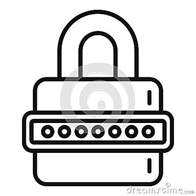 Code padlock icon outline vector. Cipher data Vector Illustration