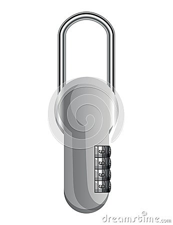 Code padlock. Lock with combination password code. Privacy number password entry. Safeguard and protection concept Vector Illustration