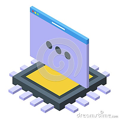 Code processor icon isometric vector. Computer science Vector Illustration